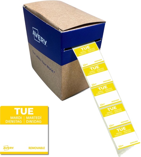 [TIM-DLSTUE] Etiketten voedselcodering Avery HACCP dinsdag  25 x 25 mm(1000)