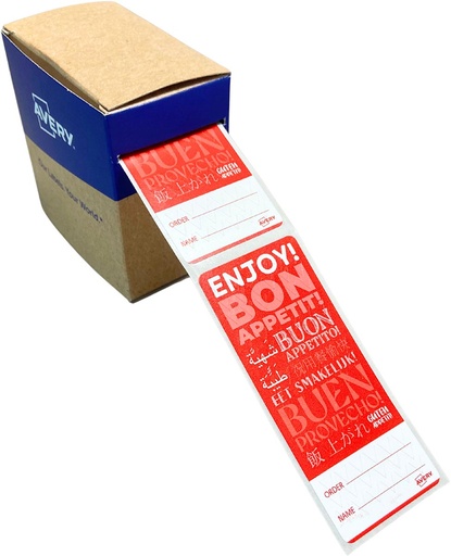 [TIM-FTSEAL] Etiketten Avery sluitzegel bezorgmaaltijden met breukindicatie 40 x 95 mm (250)