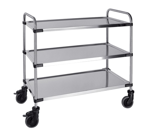 [QUA-104227/004] Serveerwagen met 3 plateaus 870x570x950mm