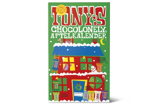 [QUA-BNXSKTKK225] Chocolade Tony's Chocolonely Kerst big Tiny calendar 225gr assorti