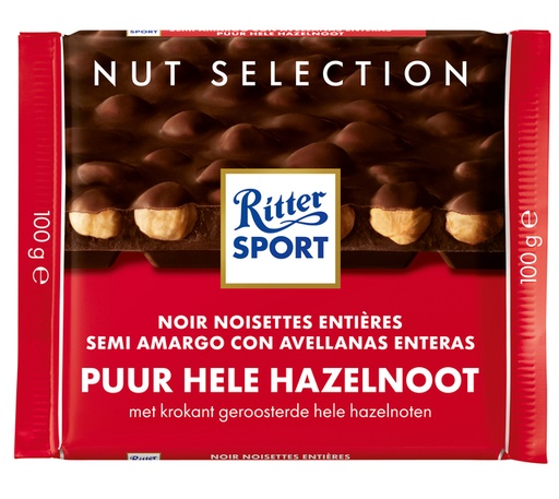 [QUA-31447] Chocolade Ritter Sport puur-hele hazelnoot 100gr