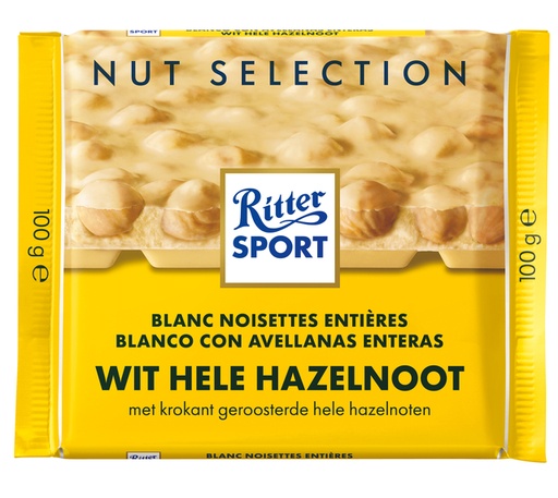[QUA-31432] Chocolade Ritter Sport wit-hele hazelnoot 100gr