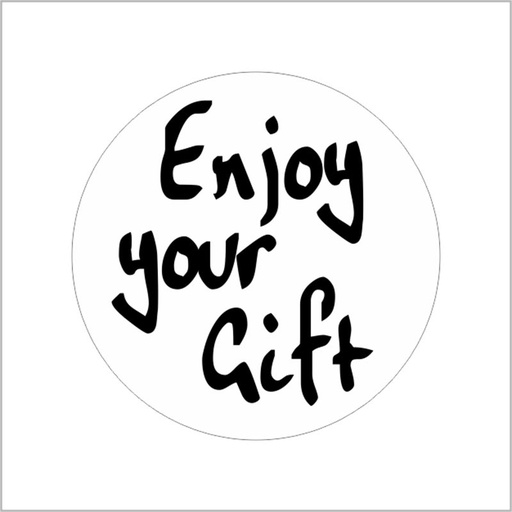 [TIM-1355506] Etiket bedrukt op rol diameter 39mm "Enjoy Your Gift" (500)