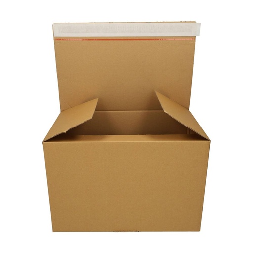 [VER-DOOS130] Doos enkele golf met strip en tearstrip 304x216x130mm bruin (50)