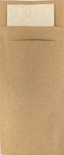 [QUA-1321027] Bestekzakje Iezzy 190x85mm kraft met gerecycled servet (500)