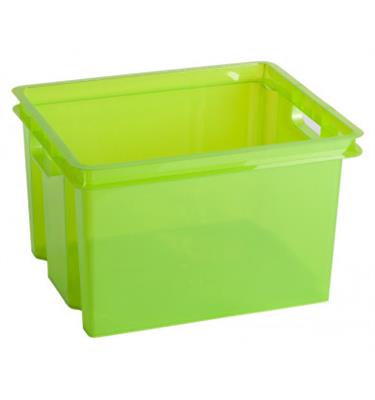 [KAN-PLAS243786] Stapelbox Crownest 30 L groen transparant 