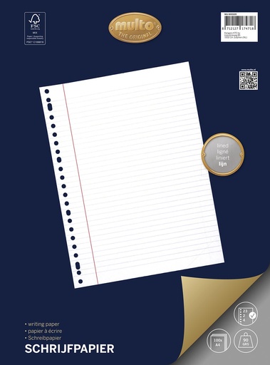 [TIM-601520] 23-rings schrijfpapier Multo 100vel gelijnd