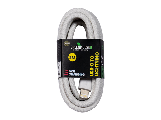 [TIM-6956808] Kabel Greenmouse Lightning USB-C naar 8-pin 2 m woven