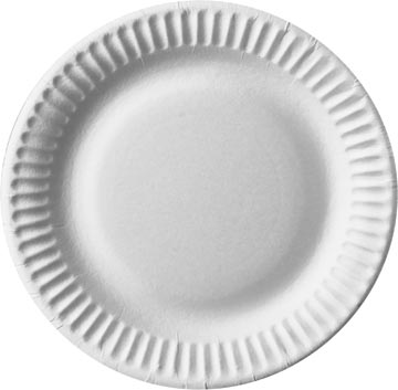 [QUA-PA87344] Bord IEZZY karton rond Ø15cm wit (100) 