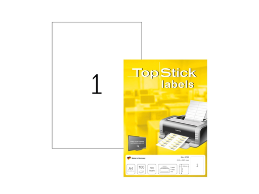[HER-T8720] Etiketten Herma 1etik/bl 210x297mm Topstick wit (100)