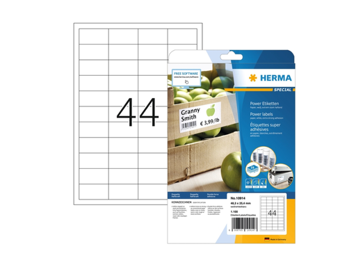 [QUA-10914] Etiketten Herma 44 etik/bl 48.6x25.4mm wit (25)