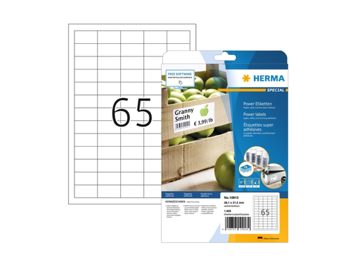 [HER-10913] Etiketten Herma 65 etik/bl  38.1x21.2mm Power wit (25)