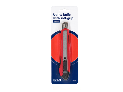 [QUA-QU1438283] Snijmes IEZZY 18mm kunststof met softgrip inclusief 1 mesje 