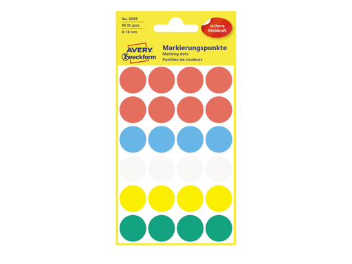 Etiketten Avery Ø18mm (96)