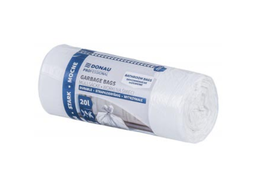[TIM-2234469] Professional vuilniszak Donau 12µ 56x44cm 20l wit (20)