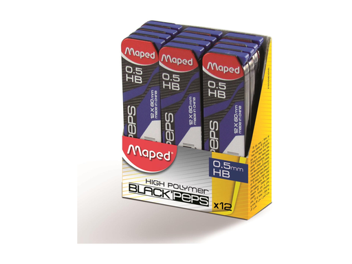 [TIM-559630] Potloodstiften Maped Black'peps 0,5 mm HB (12)