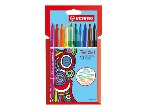 [TIM-2231001] Viltstift Stabilo Trio 2-in-1 geassorteerde kleuren (10)