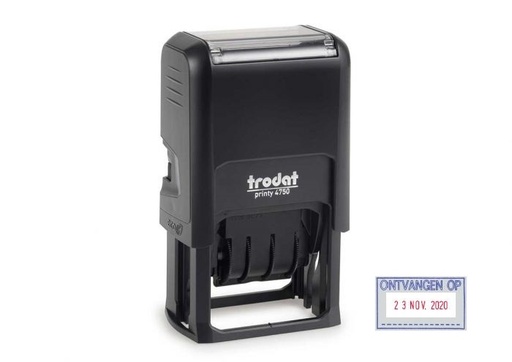 [TRO-D-BL4750/L1] Trodat printy datumstempel 4750 + ONTVANGEN OP blauw-rood