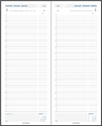 [AGE-LA211] Agenda Aurora Longo LA211 Balacron 140x340mm zestalig assorti 2025 1 dag/pagina