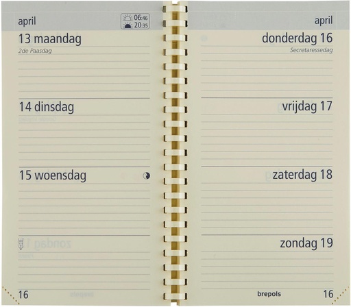 [AGE-717302Z] Zakagenda Brepols Optivision Pocket Palermo 90x160mm Nederlandstalig zwart 2026 1 week/2 pagina's