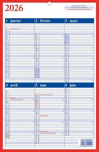 [AGE-112ST] Kalender Aurora Memento 10 210x330mm FR 2026