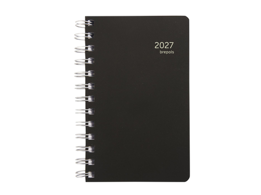 [AGE-414902Z] Agenda Brepols Building Polyprop 100x165mm zestalig zwart 2027 1 dag/pagina