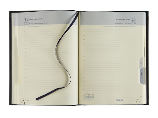 [AGE-224256Z] Agenda Brepols Euro Lima 148x210mm zestalig zwart 2027 1 dag/pagina