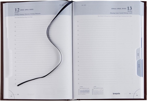 [AGE-218256Z] Agenda Brepols Minister Lima 148x210mm zestalig zwart 2026 1 dag/pagina