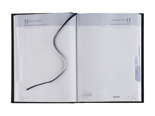 [AGE-218256Z] Agenda Brepols Minister Lima 148x210mm zestalig zwart 2027 1 dag/pagina