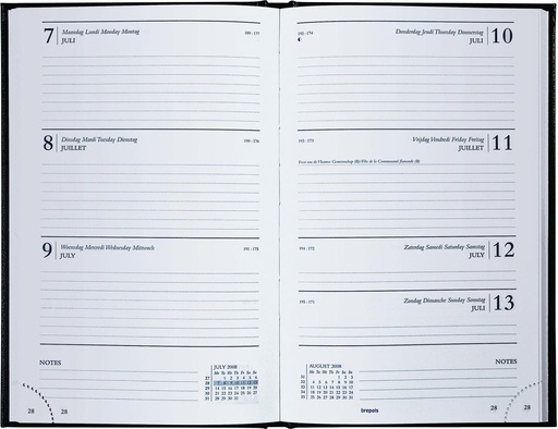 [AGE-231255B] Agenda Brepols Saturnus Lima 133x210mm Nederlandstalig blauw 2027 1 week/2 pagina's
