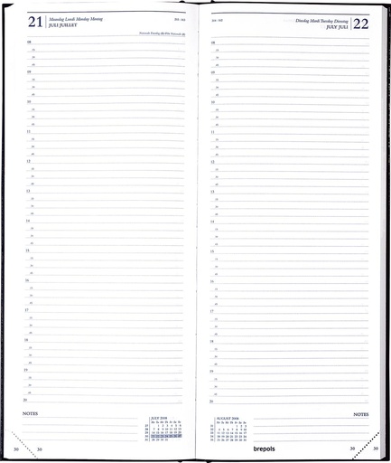 [AGE-111255Z] Agenda Brepols Saturnus Lima 128x330mm viertalig zwart 2026 1 dag/pagina