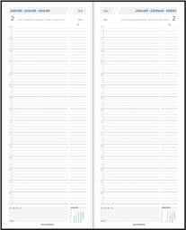 [AGE-LA411] Agenda Aurora Longo LA411 Linnen 140x340mm zestalig assorti 2025 1 dag/2 pagina's