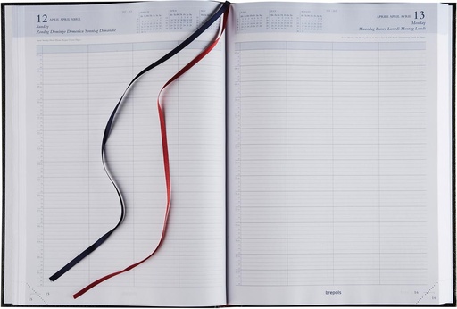 [AGE-001345R] Agenda Brepols Bremax 1 Santex 210x290mm zestalig bordeaux 2026 1 dag/pagina