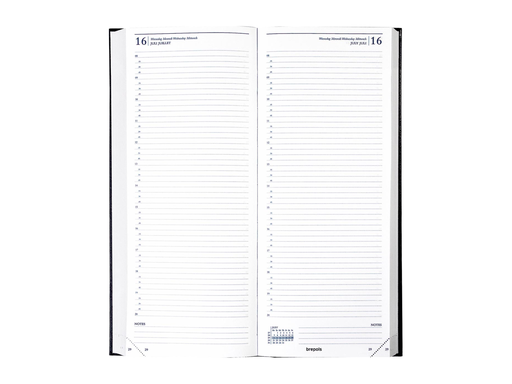 [AGE-111255] Agenda Brepols Saturnus Lima 128x330mm viertalig assorti 2027 1 dag/pagina
