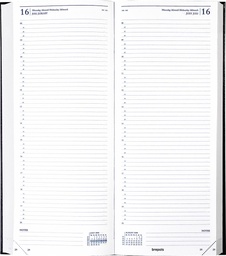 [AGE-101255Z] Agenda Brepols Saturnus Lima 128x330mm lang viertalig zwart 2025 1 dag/2 pagina's