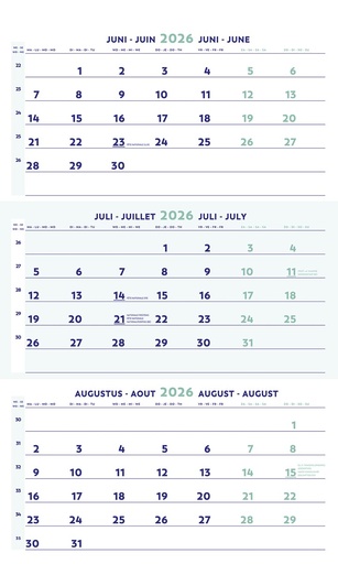 [AGE-854902] Driemaandskalender Brepols 300x600mm 2026