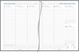 [AGE-A2715Z] Agenda Aurora Plan-A-Week 27 Florence 210x270mm zeventalig zwart 2025 1 week/2 pagina's