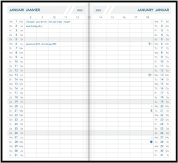 [AGE-A2614] Zakagenda Aurora Foldplan 26 Seta 90x165mm viertalig assorti 2025 1 maand/2 pagina's