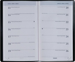 [AGE-774059Z] Zakagenda Brepols Breplan Genova 92x160mm zestalig zwart 2025 1 week/pagina