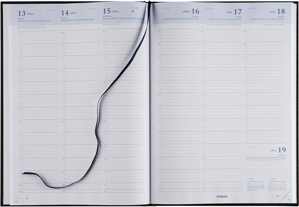 Agenda Brepols Omega Lima 210x290mm zestalig blauw 2025 1 week/2 pagina's