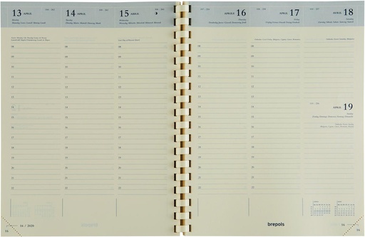 [AGE-136301Z] Agenda Brepols Timing Palermo 168x220mm zestalig zwart 2026 1 week/2 pagina's