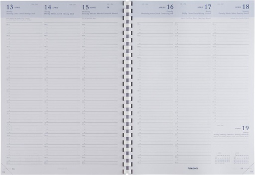 [AGE-030571Z] Agenda Brepols Omega Calpe 207x290mm zwart zestalig 2026 1 week/2 pagina's