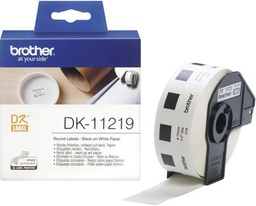 [PTO-DK11219] Label Brother DK-11219 Ø12mm papier zwart op wit (1.200)