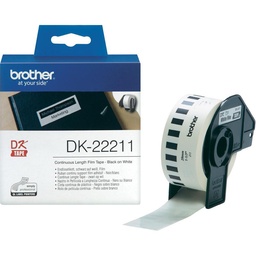 [PTO-DK22211] Label Brother DK-22211 29mmx15,24m film zwart op wit