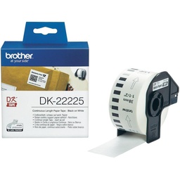 [PTO-DK22225] Label Brother DK-22225 38mmx30,48m papier zwart op wit