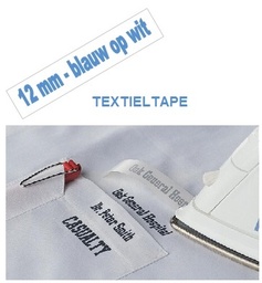 [PTO-TZEFA3] Tape Brother P-Touch TZE-FA3 12mm blauw op witte textieltape