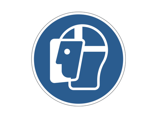 [DUR-103206] Vloermarkering Durable sticker Ø430mm "gelaatscherm verplicht" verwijderbaar blauw