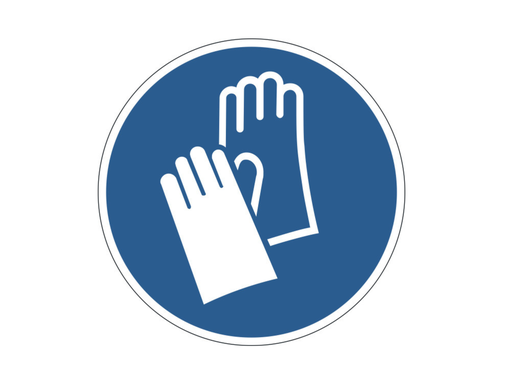 [DUR-103906] Vloermarkering Durable sticker Ø430mm "handschoenen verplicht" verwijderbaar blauw