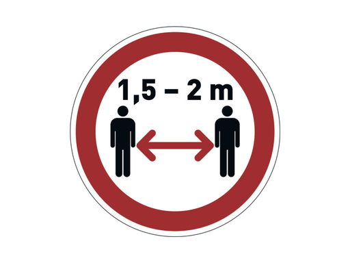 [DUR-104103] Vloermarkering Durable sticker Ø430mm "afstand bewaren" verwijderbaar rood