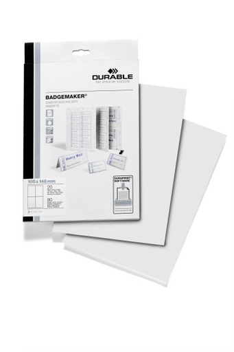[DUR-142002] Papieren inserts Durable Badgemaker A6 wit (80)